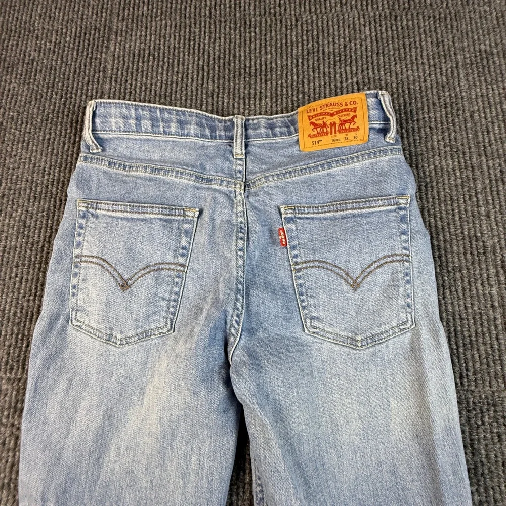Levis 514 Straight Fit Jeans Kids Size 16 Regular Light Wash Denim 28x30